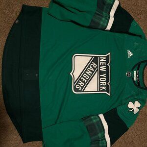 New York Rangers Authentic PRIMEGREEN Saint Patrick's Day On Ice Jersey 58G